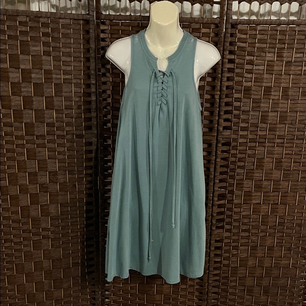 Z Supply Aqua Lace-Up Midi Dress